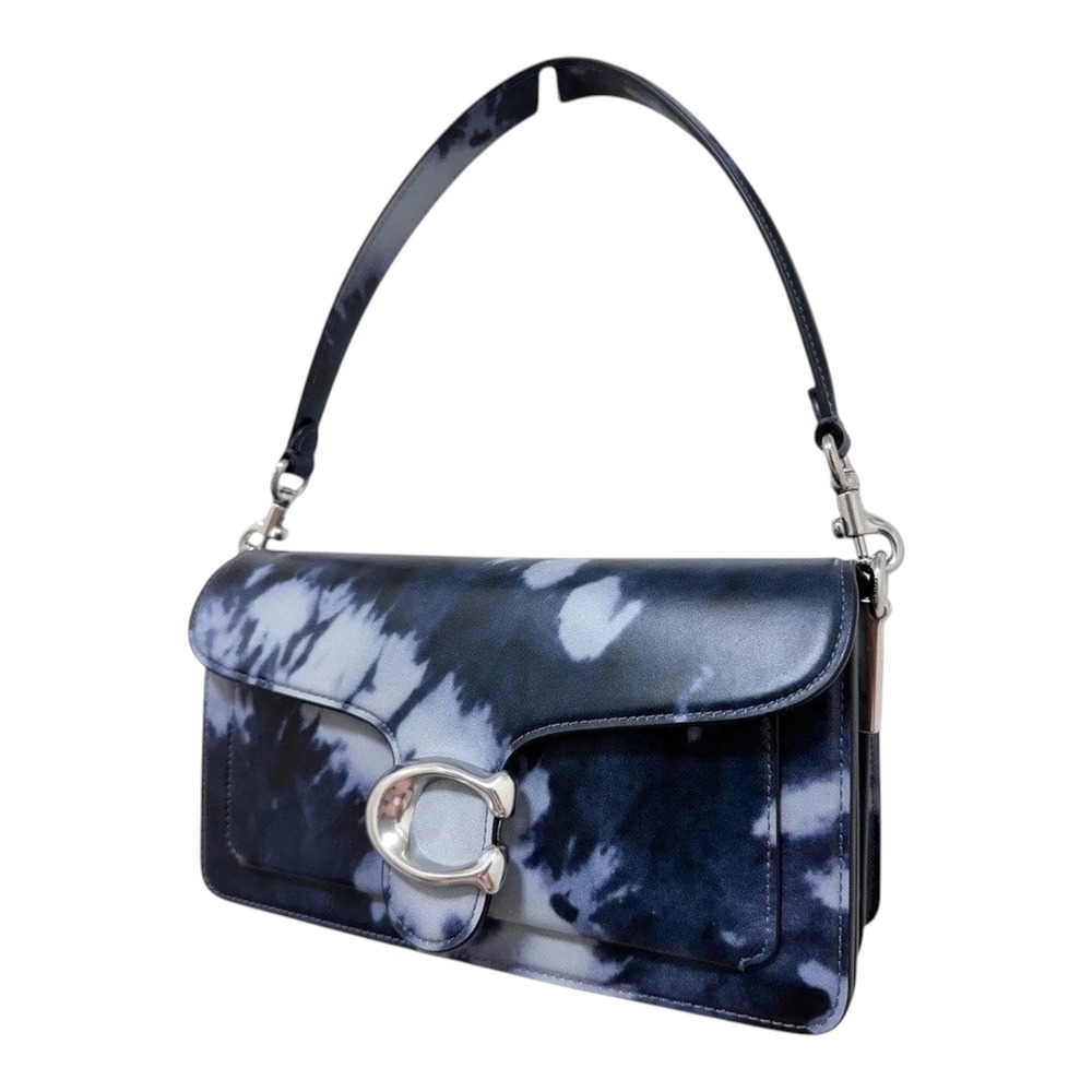 Coach Tabby Shoulder Bag 26 Tie-Dye Print Navy Leather Crossbody CU082 - Picture 4 of 9
